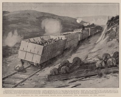 El desastre del tren blindado cerca de Estcourt, el descarrilamiento de los vagones de Joseph Nash